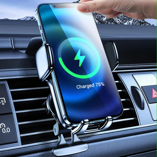 TrendEuroShop®15W Wireless Car Charger & Phone Holder Combo with Auto Clamping Function