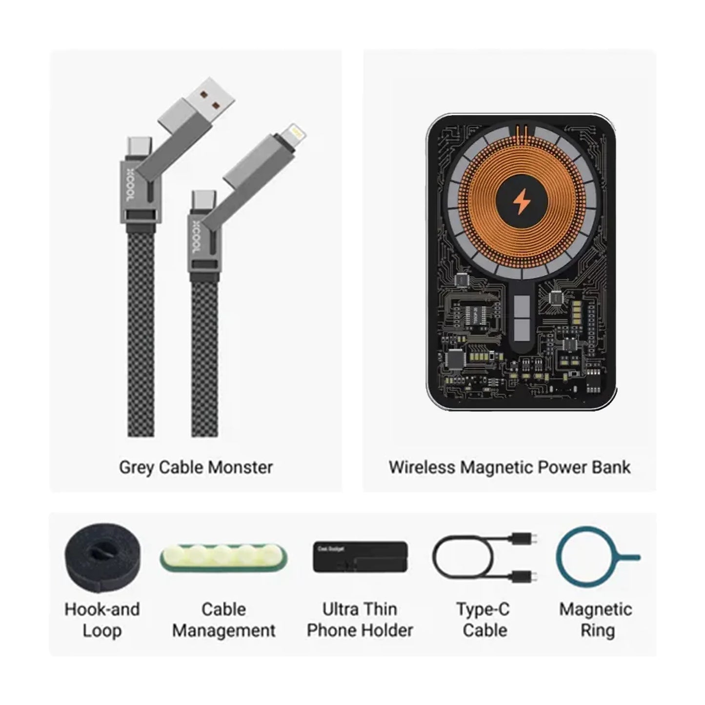 TrendEuroShop®: 100W 4-in-1 USB-C Charging Cable with Versatile Interchangeable Connectors!