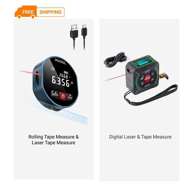 TrendEuroShop®l All-in-One Rolling and Laser Tape Measure with Clear Digital Display