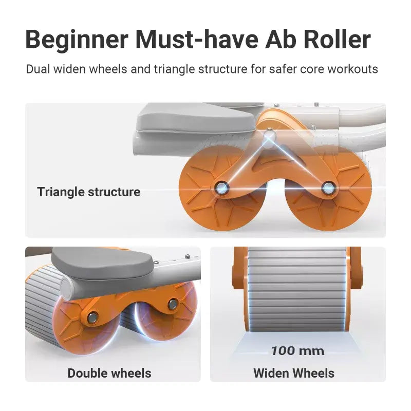 TrendEuroShop® Automatic Rebound Ab Roller Wheel with Elbow Support for Effortless Core Workouts