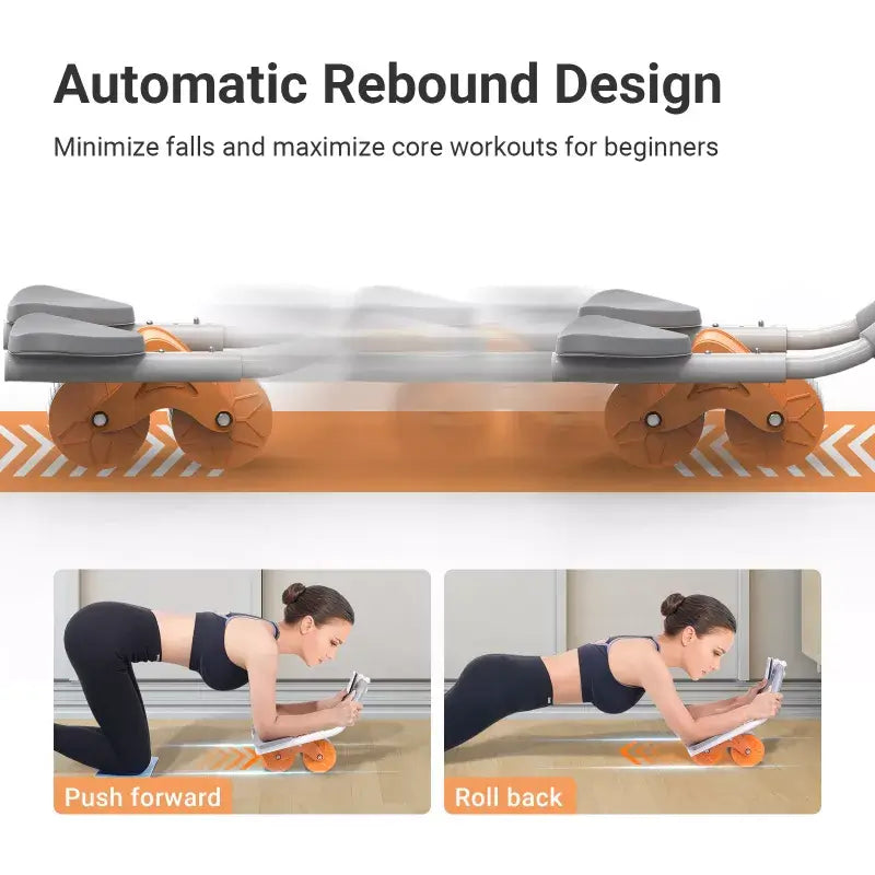 TrendEuroShop® Automatic Rebound Ab Roller Wheel with Elbow Support for Effortless Core Workouts