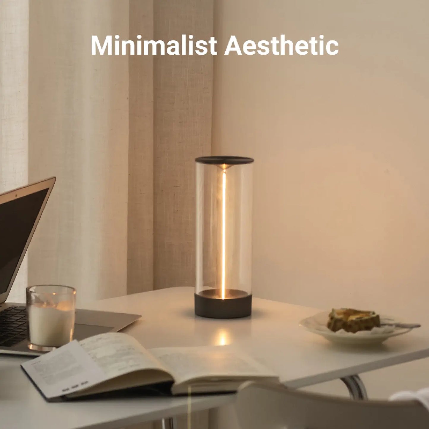 TrendEuroShop® and Stylish AUGE Minimalist Cordless LED Table Lamp in White and Gray