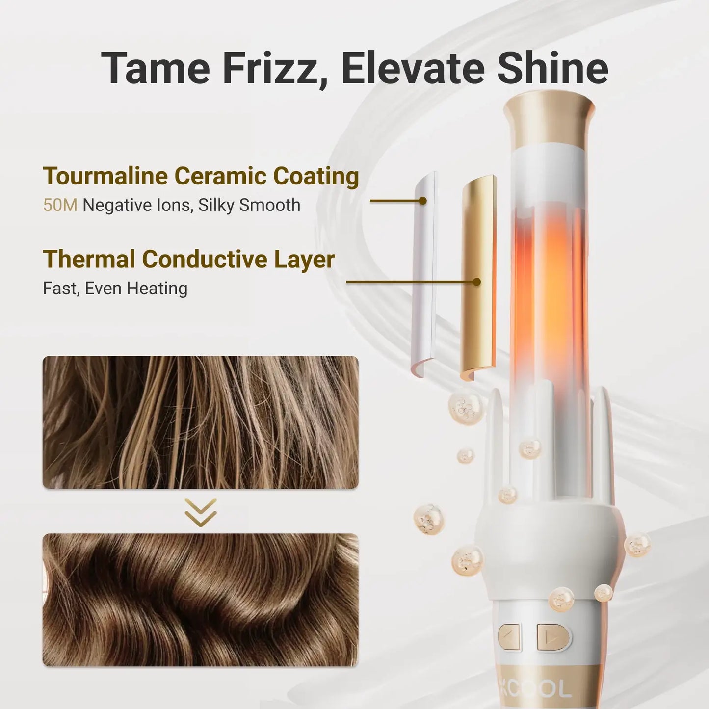 TrendEuroShop® Automatic Rotating Curling Iron Set for Effortless Waves